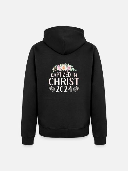 Baptized In Christ 2024 - Unisex Premium Organic Zip Hoodie - black
