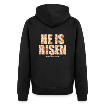 Er Ist Auferstanden Christlich Jesus Jesus - Unisex Premium Bio Zip Hoodie - Schwarz - Hinten - Nico (187cm)