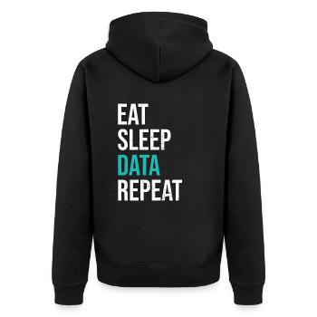 Mangez des données sur le sommeil Répéter les statistiques Amateurs - Veste à capuche bio Premium Unisexe - noir - Dos - Nico (187cm)