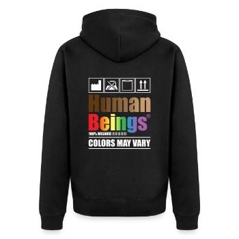 Êtres humains 100% organiques Les couleurs peuvent varier - Veste à capuche bio Premium Unisexe - noir - Dos - Nico (187cm)