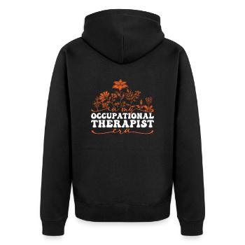 In My Occupational Therapist Era - Unisex Premium Organic Zip Hoodie - black - Back - Nico (187cm)