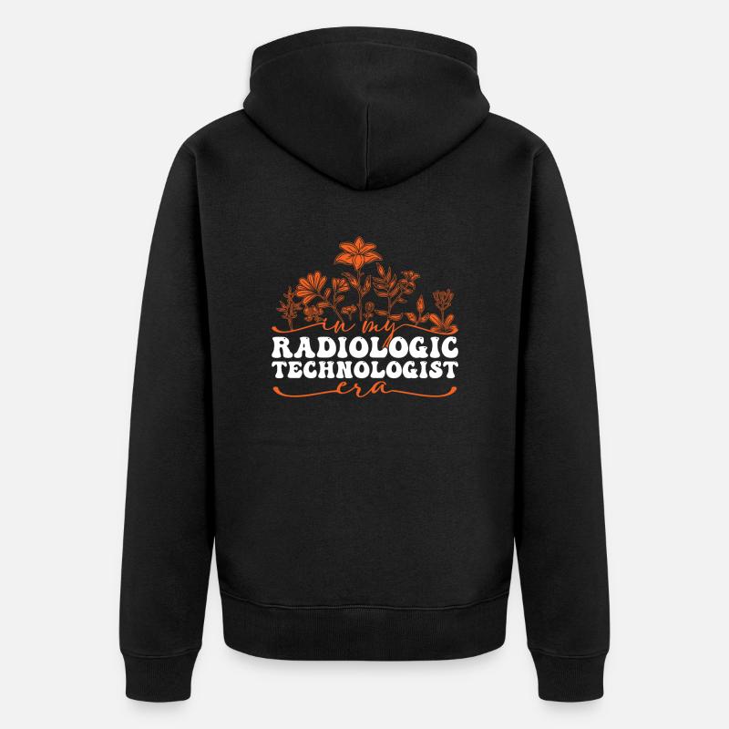 Technologue en radiologie Era Flowers - Veste à capuche bio Premium Unisexe - noir