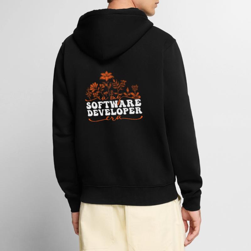 In My Software Developer Era: Flowers and Code Unisex Premium Organic Zip Hoodie