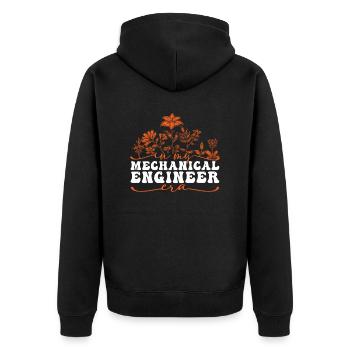 In My Mechanical Engineer Era - Unisex Premium Bio Zip Hoodie - Schwarz - Hinten - Nico (187cm)