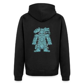 Aztekischer Gott Antike Mythologie Xochiquetzal - Unisex Premium Bio Zip Hoodie - Schwarz - Hinten - Nico (187cm)