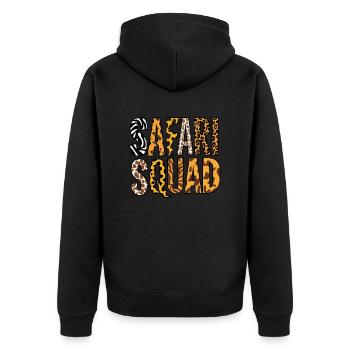 Safari Squad Adventurous Animal Patterns - Unisex Premium Organic Zip Hoodie - black - Back - Nico (187cm)