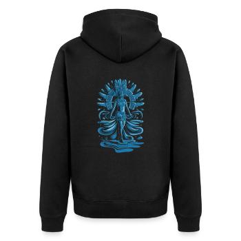 Dieu aztèque mythologie aztèque Chalchiuhtotolin - Veste à capuche bio Premium Unisexe - noir - Dos - Nico (187cm)