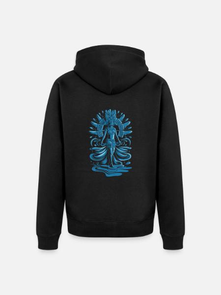 Aztec god Aztec mythology Chalchiuhtotolin - Unisex Premium Organic Zip Hoodie - black