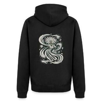 Dieu aztèque mythologie aztèque Chalchiuhtotolin - Veste à capuche bio Premium Unisexe - noir - Dos - Nico (187cm)