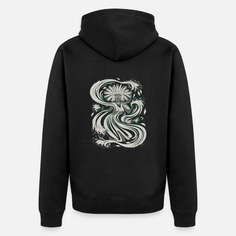 Dieu aztèque mythologie aztèque Chalchiuhtotolin - Veste à capuche bio Premium Unisexe - noir