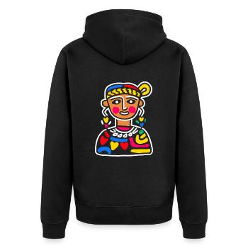 Dieu aztèque Mythologie ancienne Coatlicue coloré - Veste à capuche bio Premium Unisexe - noir - Dos - Nico (187cm)