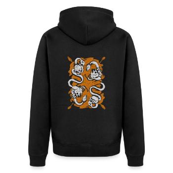 Aztec God Ancient Mythology Coatlicue Skull - Unisex Premium Organic Zip Hoodie - black - Back - Nico (187cm)