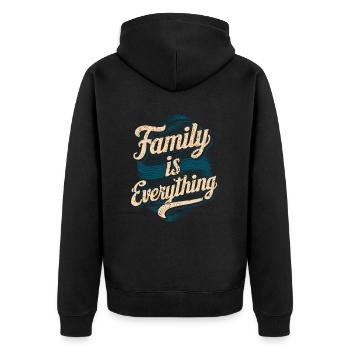 La famille est tout – colorée et importante - Veste à capuche bio Premium Unisexe - noir - Dos - Nico (187cm)