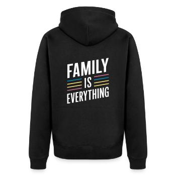 La famille est tout – colorée et importante - Veste à capuche bio Premium Unisexe - noir - Dos - Nico (187cm)