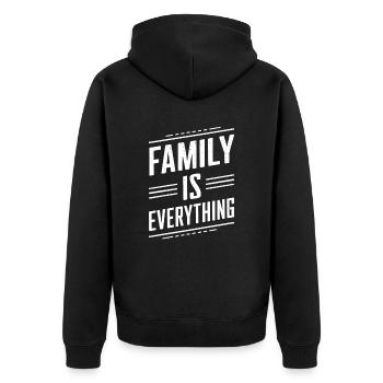 La famille est tout – colorée et importante - Veste à capuche bio Premium Unisexe - noir - Dos - Nico (187cm)