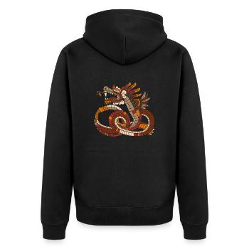 Aztekischer Gott Alte Mythologie Quetzalcoatl - Unisex Premium Bio Zip Hoodie - Schwarz - Hinten - Nico (187cm)