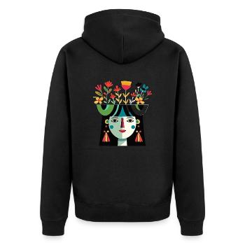 Déesse aztèque Xochiquetzal Mythologie ancienne - Veste à capuche bio Premium Unisexe - noir - Dos - Nico (187cm)