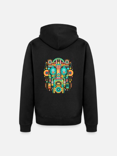 Maya-gud Maya-mytologi Itzamna - Premium økologisk unisex-hættejakke - sort