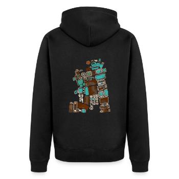 Mayan God Mayan Mythology Itzamna - Unisex Premium Organic Zip Hoodie - black - Back - Nico (187cm)