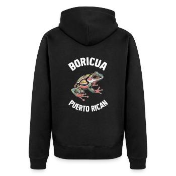 Boricua Porto Rico Coqui Porto Rico Artistique - Veste à capuche bio Premium Unisexe - noir - Dos - Nico (187cm)
