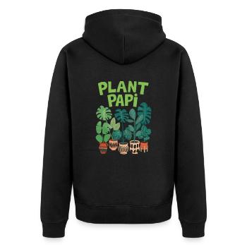 Plant Papi - Design élégant pour les amoureux des plantes - Veste à capuche bio Premium Unisexe - noir - Dos - Nico (187cm)