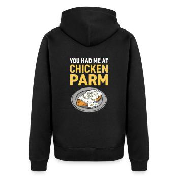 Vous m’avez eu au Chicken Parm Italian - Veste à capuche bio Premium Unisexe - noir - Dos - Nico (187cm)