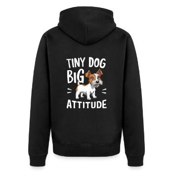 Terrier Hund Kleiner Hund Große Haltung - Unisex Premium Bio Zip Hoodie - Schwarz - Hinten - Nico (187cm)