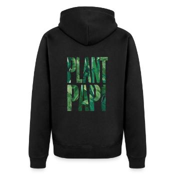 Plant Papi Gärtner Papa Natur Liebhaber - Unisex Premium Bio Zip Hoodie - Schwarz - Hinten - Nico (187cm)