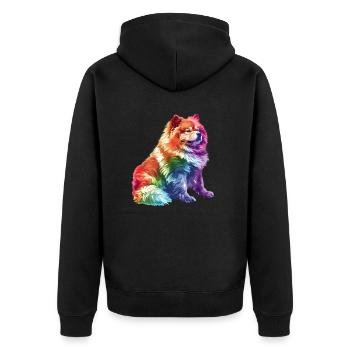 Chow Chow Race de chien aux couleurs de l’arc-en-ciel - Veste à capuche bio Premium Unisexe - noir - Dos - Nico (187cm)