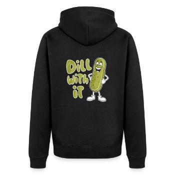 Dill Damit Lustige Gurke Cartoon - Unisex Premium Bio Zip Hoodie - Schwarz - Hinten - Nico (187cm)