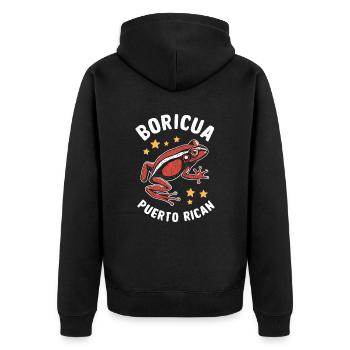 Boricua Porto Rico Coqui Porto Rico Grenouille - Veste à capuche bio Premium Unisexe - noir - Dos - Nico (187cm)