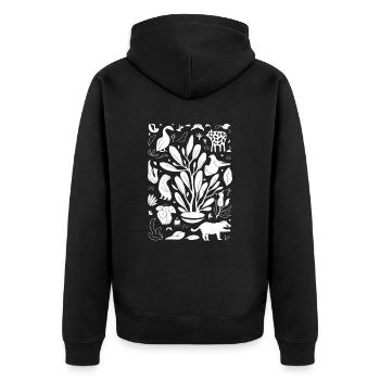 Maya Gott Mayanische Mythologie Alter Gott Yum - Unisex Premium Bio Zip Hoodie - Schwarz - Hinten - Nico (187cm)