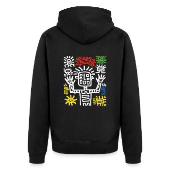 Dieu Maya Mythologie Maya Ancien Dieu Yum Kaax - Veste à capuche bio Premium Unisexe - noir - Dos - Nico (187cm)