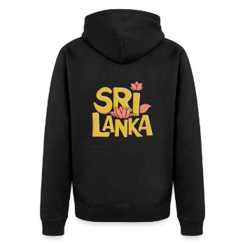 Sri Lanka Souvenir Blossoms Design - Unisex Premium Organic Zip Hoodie - black - Back - Nico (187cm)