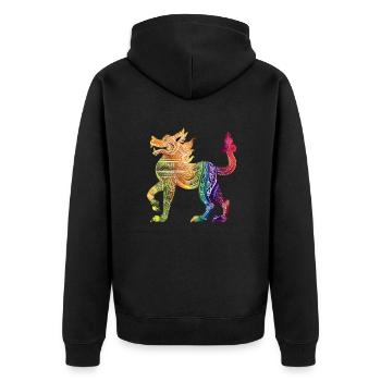 Bunte Burma Burmesische Illustration - Unisex Premium Bio Zip Hoodie - Schwarz - Hinten - Nico (187cm)
