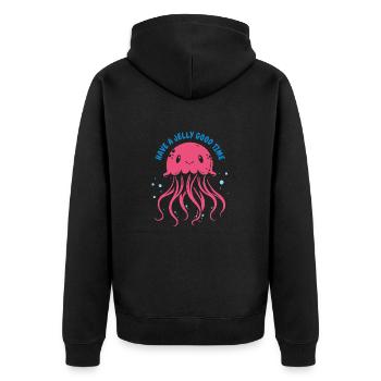 Passez un bon moment en gelée - Méduse avec des tentacules - Veste à capuche bio Premium Unisexe - noir - Dos - Nico (187cm)