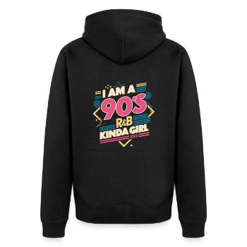 I'm a 90s R&B girl fan - Unisex Premium Organic Zip Hoodie - black - Back - Nico (187cm)