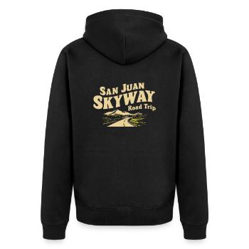 San Juan Skyway Road Trip Adventure - Unisex Premium Organic Zip Hoodie - black - Back - Nico (187cm)