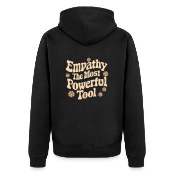 Empathy The Most Powerful Tool Social Worker - Unisex Premium Organic Zip Hoodie - black - Back - Nico (187cm)