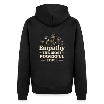 L’empathie est l’outil le plus puissant du travail social - Veste à capuche bio Premium Unisexe - noir - Dos - Nico (187cm)