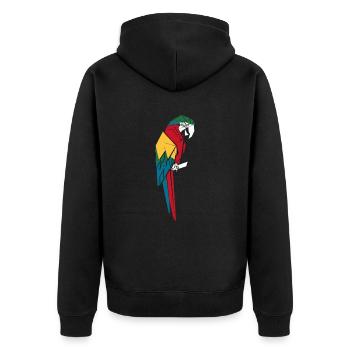 Origami Style Perroquet Multicolore Géométrique Artious - Veste à capuche bio Premium Unisexe - noir - Dos - Nico (187cm)
