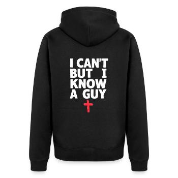 Je ne peux pas, mais je connais une croix de Jésus - Veste à capuche bio Premium Unisexe - noir - Dos - Nico (187cm)
