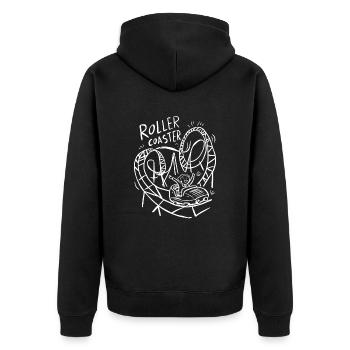 Roller Coaster Adventure Graphics Fun - Unisex Premium Organic Zip Hoodie - black - Back - Nico (187cm)