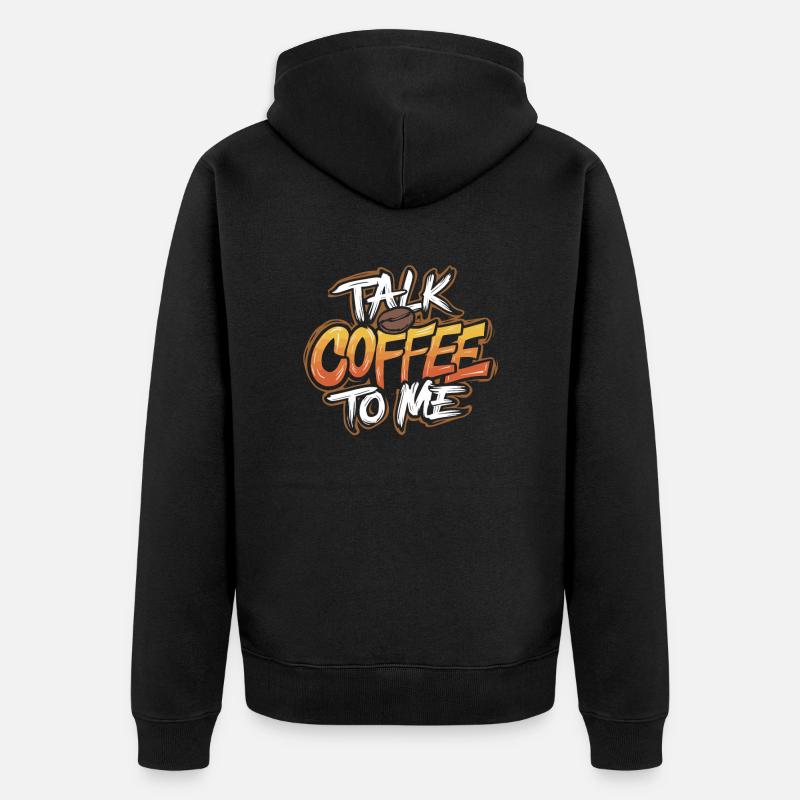 Parlez-moi du café Barista Art - Veste à capuche bio Premium Unisexe - noir