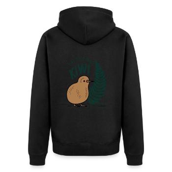 Trouvez le Kiwi qui sommeille en vous - Souvenir Nouvelle-Zélande - Veste à capuche bio Premium Unisexe - noir - Dos - Nico (187cm)