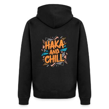Haka And Chill New New Zealand Souvenir - Veste à capuche bio Premium Unisexe - noir - Dos - Nico (187cm)