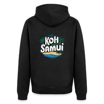 Koh Samui souvenir beach paradise - Unisex Premium Organic Zip Hoodie - black - Back - Nico (187cm)
