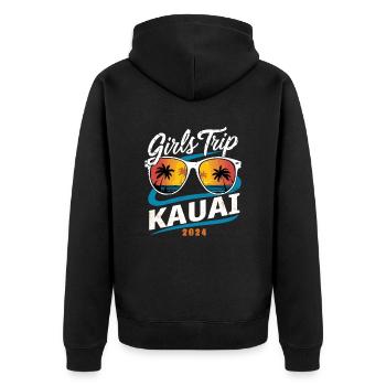 Girls Trip Kauai 2024 - Unisex Premium Organic Zip Hoodie - black - Back - Nico (187cm)