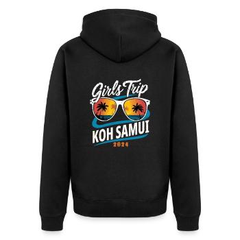Girls Trip Koh Samui 2024 - Unisex Premium Organic Zip Hoodie - black - Back - Nico (187cm)