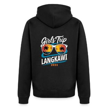 Girls Trip Langkawi 2024 - Unisex Premium Bio Zip Hoodie - Schwarz - Hinten - Nico (187cm)